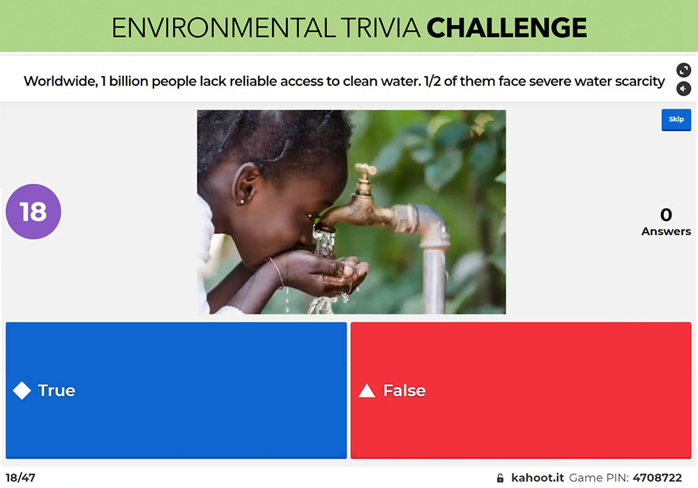 Environmental trivia challenge.