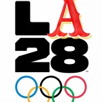 The logo for the la 28 olympics.