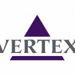 Vertex logo on a green background.