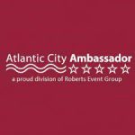 Atlantic city ambassador logo on a red background.