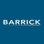 The barrick logo on a blue background.