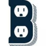 The b logo with two blue and white plugs represents the synergy and interconnectedness within a team, fostering a positive environment for team building in Austin.
