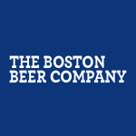 The boston beer company logo on a blue background.
