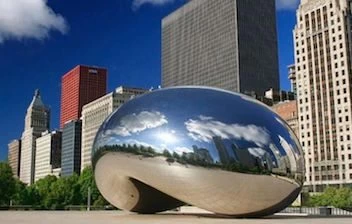 Cloud gate in chicago, illinois.