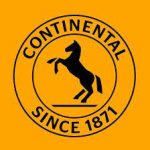 The continental logo on an orange background, representing team building in Austin.