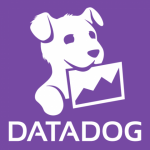 The datadog logo on a purple background.