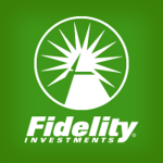 Fidelity investments logo on a green background.