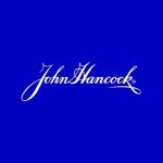 John hancock logo on a blue background.