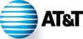 At & t logo on a white background.