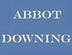 A blue background with the words abbott downing.