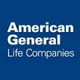 The american general life company logo on a blue background.