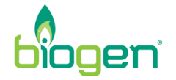 Biogen logo on a white background.