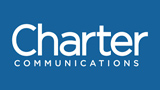 Charter communications logo on a blue background.