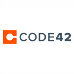 Code42 logo on a black background.