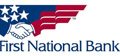 First national bank logo.