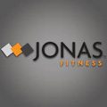 Jonas fitness logo on a gray background.