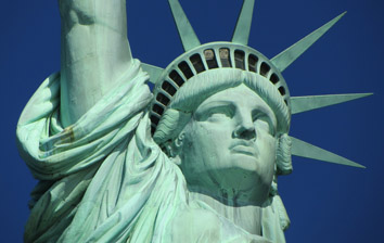 A close up of the statue of liberty, perfect for corporate events in NYC.