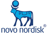 Novo nordisk logo on a white background.
