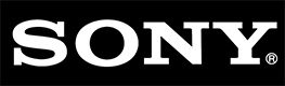 The sony logo on a black background.