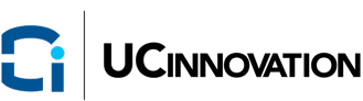 Uc innovation logo on a white background.