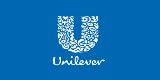 Unilever logo on a blue background.