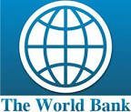 The world bank logo on a blue background.