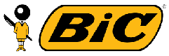 A black and yellow logo with the word bic.