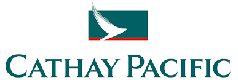 Cathay pacific logo on a white background.