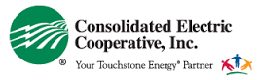 The logo for consolidated electric cooperative, inc.