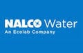 Nalco water logo on a blue background.