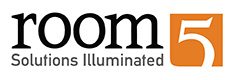 Room 5 solutions illuminated logo.